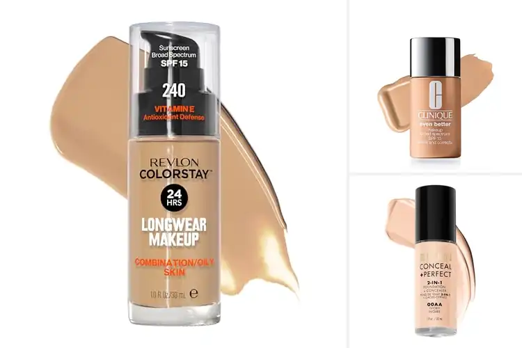 Detailed view of best foundations for combination skin